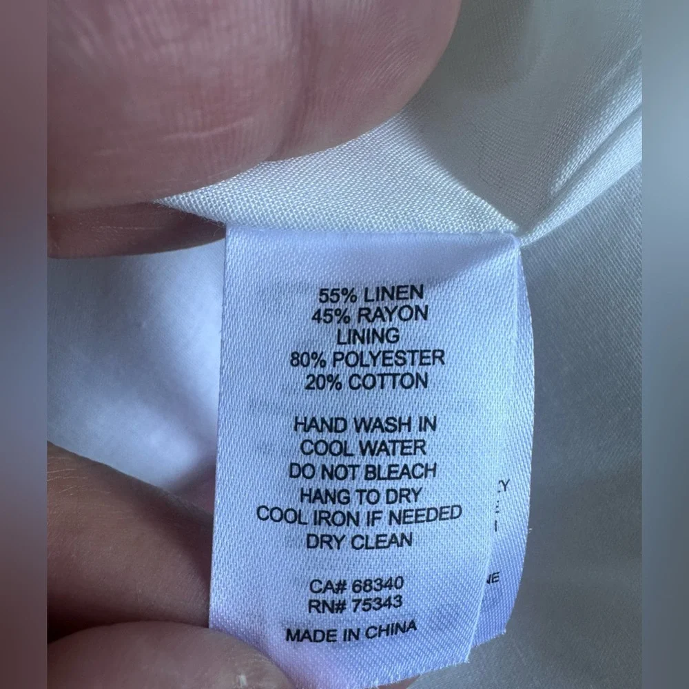 Caroline Constas Embroidered Linen Romper - Mediterranean Food Print - Size M. - Picture 7 of 17